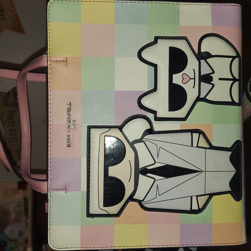 Karl Lagerfeld Crossbody Pastel Checkered Maybelle Bag - Picture 4 of 12